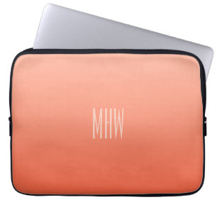 Peach Gradient custom monogram laptop sleeves