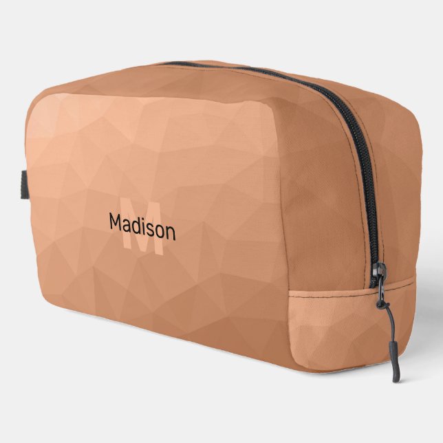 Peach gradient geometric mesh pattern Monogram Dopp Kit (Right Corner)