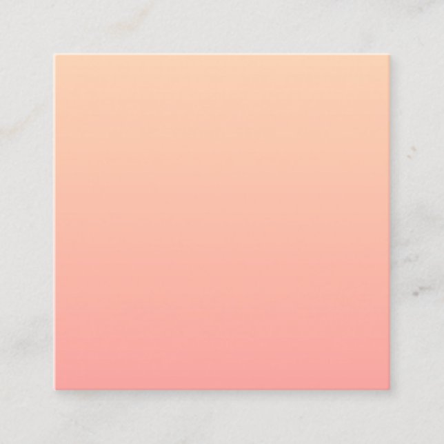 Peach Gradient Square Business Card (Front)