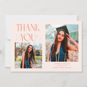Peach Graduate Thank You 2-Photo  Announcement