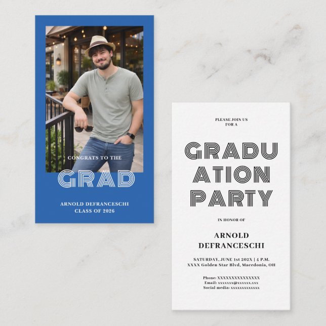 Peach Graduation  Business Card (Front/Back)
