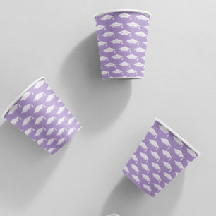 Peach Graduation Caps Paper Cups