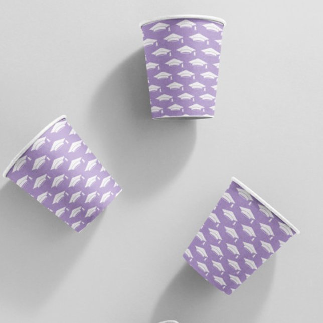 Peach Graduation Caps Paper Cups (Creator Uploaded)