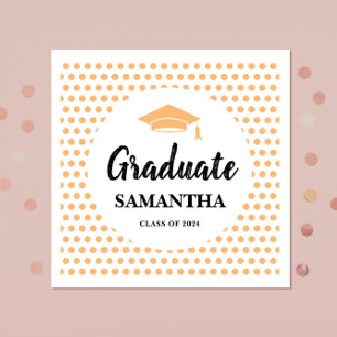 Peach Graduation  Napkin