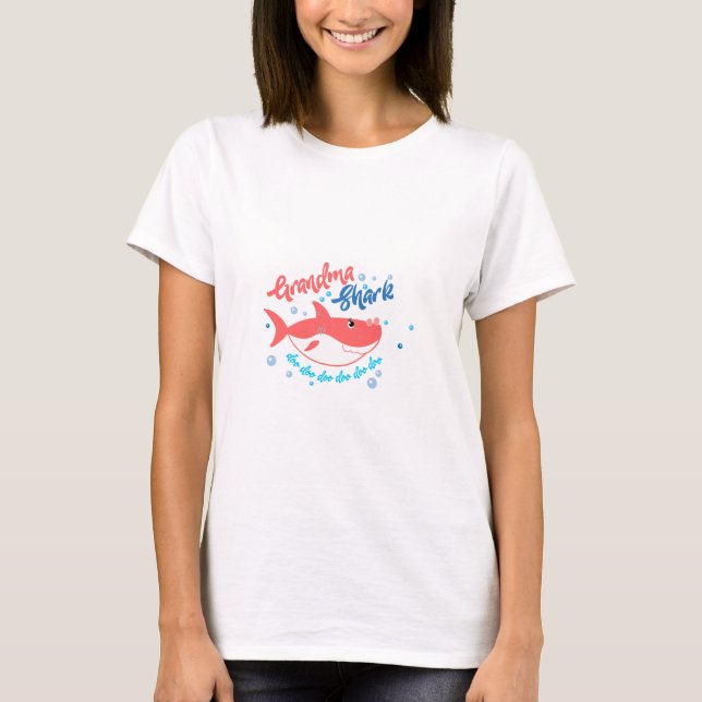 Peach Grandma Shark Doo Doo Doo T-Shirt (Front)