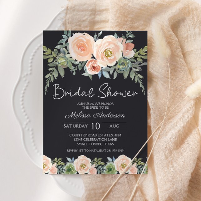 Peach Green Navy Pastel Floral Bridal Shower (Creator Uploaded)
