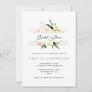 Peach green watercolor floral bridal shower