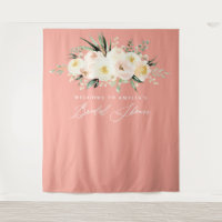 Peach + green watercolor floral bridal shower