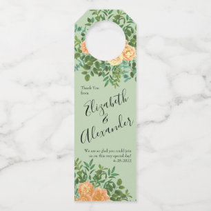 Peach Green Wedding Spring Pastel Bottle Tag