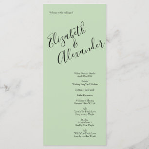 Peach Green Wedding Spring Pastel Floral Menu