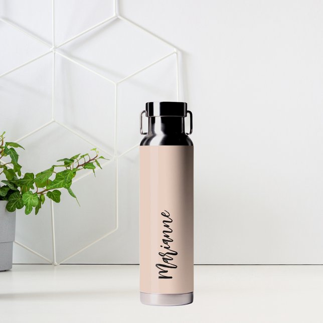 Peach grey custom name script water bottle (Creator Uploaded)