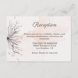 Peach & Grey elegant Wedding romantic delicate Enclosure Card