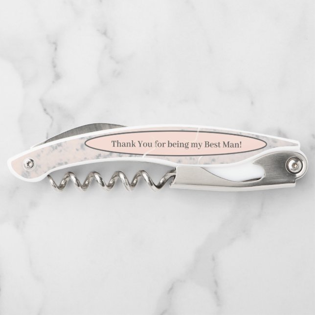 Peach & Grey Marble  Corkscrew (Back)