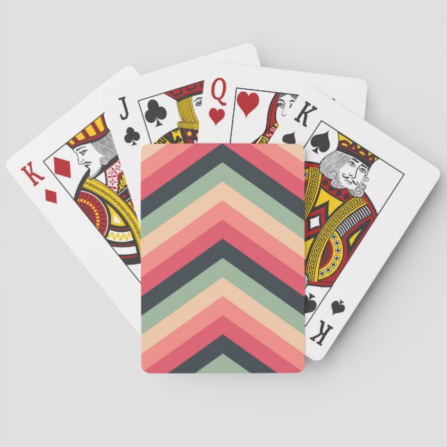 Peach Grove Zigzag Playing Cards (Back)