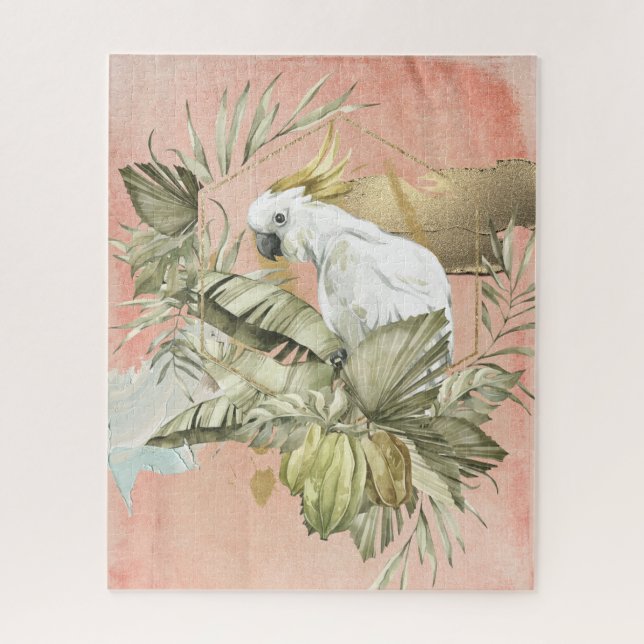 Peach Grunge Cockatoo Jigsaw Puzzle (Vertical)