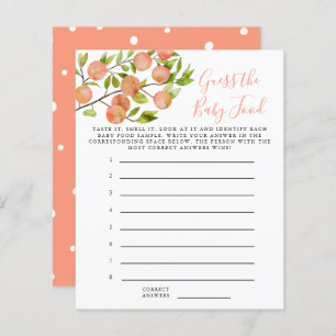 Peach Guess The Baby Food Shower Game