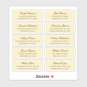 Peach guest names address. Wedding shipping labels