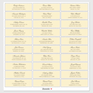 Peach guests names address. Wedding shipping label