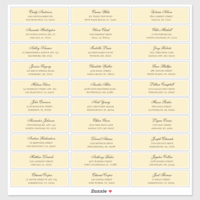 Peach guests names address. Wedding shipping label (Sheet)