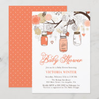 Peach Hanging Mason Jars Baby Shower