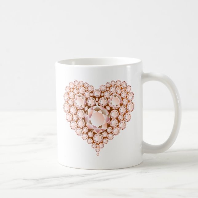 Peach Heart Gems Coffee Mug (Right)