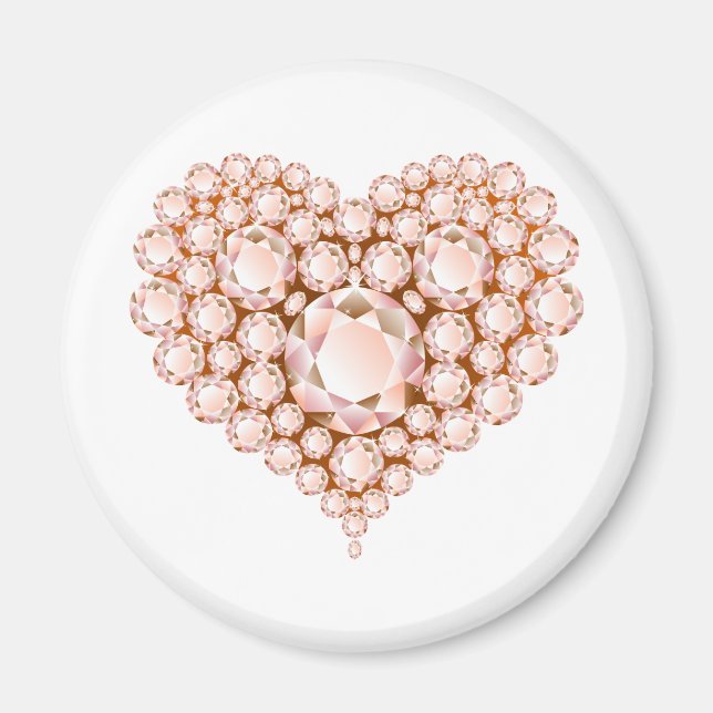 Peach Heart Gems Magnet (Front)
