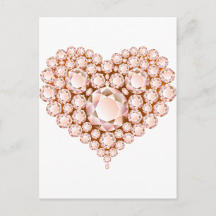 Peach Heart Gems Postcard