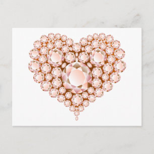 Peach Heart Gems Postcard