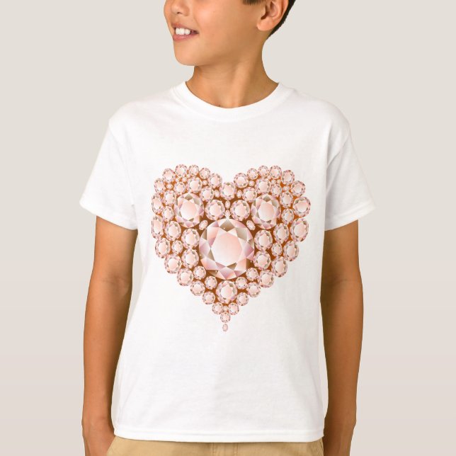 Peach Heart Gems T-Shirt (Front)