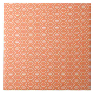 Peach Hexagon Geometric Tile