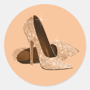 Peach High Heel Shoe Stickers