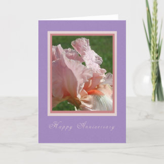 Peach Iris Anniversary Card