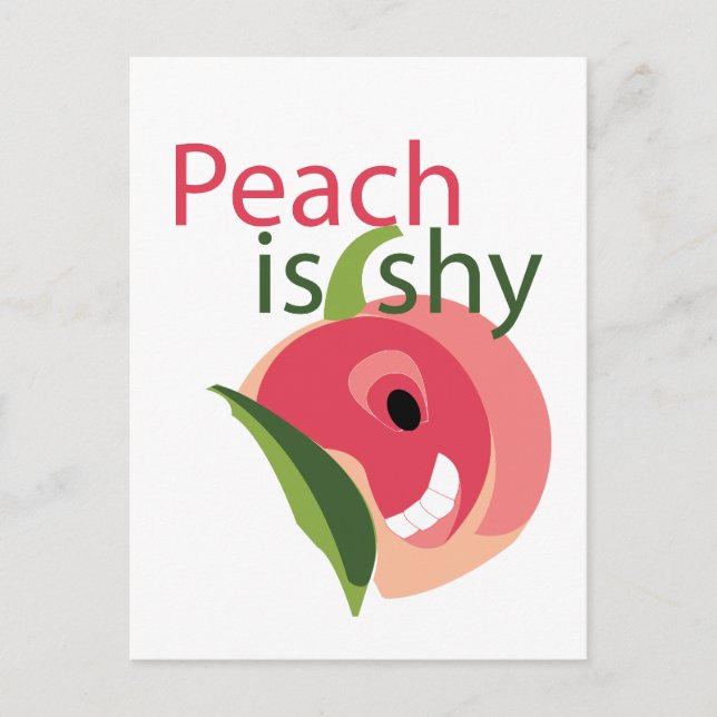Peach is Shy Cute Peach Fruit Postcard (Front)