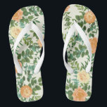 Peach & Ivory Peony & Rose Floral Wedding Flip Flops<br><div class="desc">Beautiful Peach & Ivory peony & rose floral wedding invitations with abundant greenery.  Perfect for a floral theme or traditional white wedding in the Spring or Summer.  Customise the colour and text to make this wedding invite your own!</div>