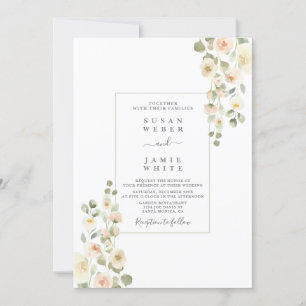 Peach Ivory wedding Invitation