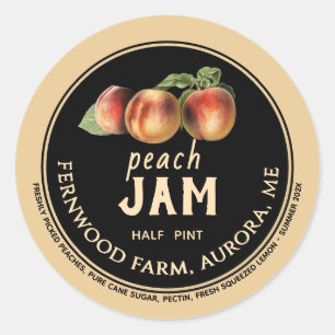 Peach Jam Jar Label Homemade Jelly Preserves