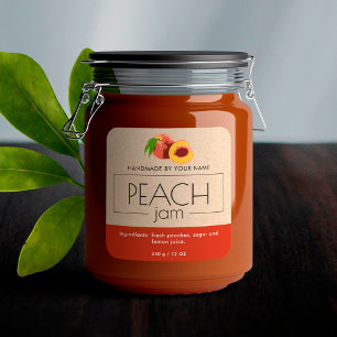 Peach Jam Product Label Stickers Packaging