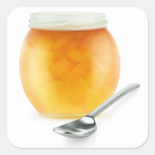 Peach jam square sticker