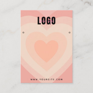 Peach Layered Heart Love Earrings Jewellery Displa Business Card