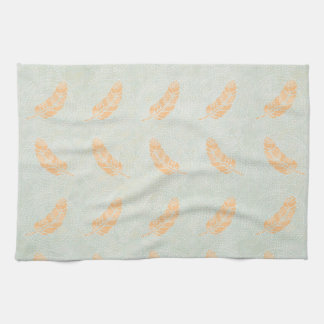 Peach Leaves Illustration Tea Towel