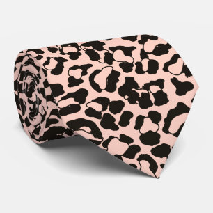 Peach Leopard Animal Print Tie
