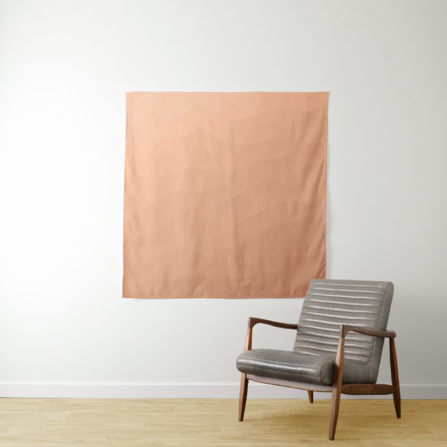 Peach light gradient geometric mesh pattern tapestry (In Situ)