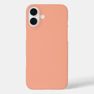 Peach Light Orange Pink Solid Custom Colour Gift iPhone 16 Plus Case