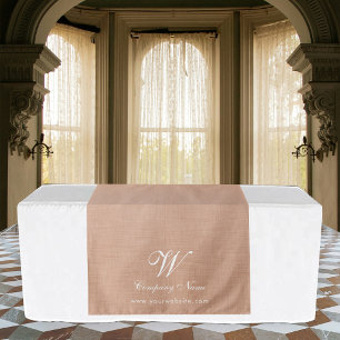 Peach Linen Business Table Runner Banner Script Tapestry