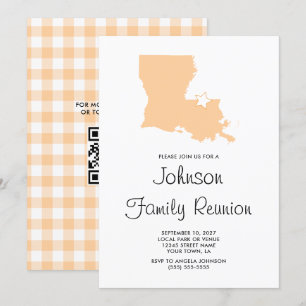 Peach Louisiana Family Reunion Invitation