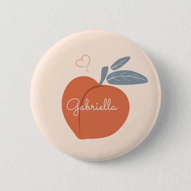 Peach Love 6 Cm Round Badge (Front)