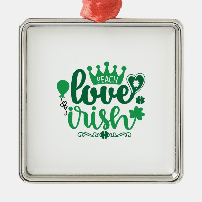 Peach Love Irish Metal Tree Decoration (Front)
