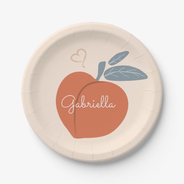 Peach Love Paper Plate (Front)
