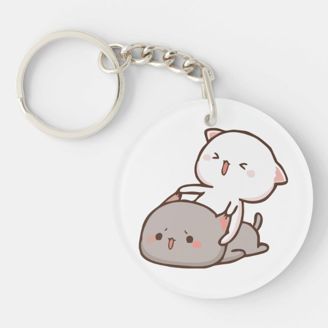 Peach Loves Goma By Couplese motion Key Ring (Front)