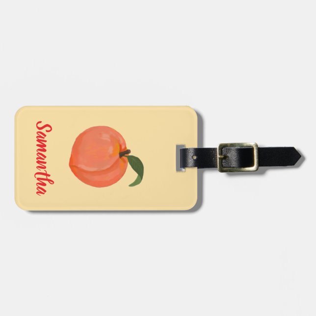 Peach Luggage Tag (Front Horizontal)